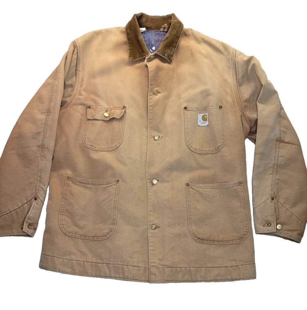 Vintage Carhartt 6BLC Chore Coat 54L Brown Duck Blanket Lined Work Jacket